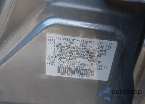 2020 Nissan Kicks S Xtronic Cvt z USA, uszkodzony, nr VIN 3N1CP5BV8LL512520